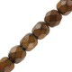 Czech Fire polished faceted glass beads 4mm Snake color Jet tawny brown